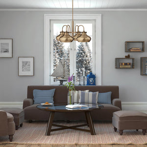 Hinkley Chandelier from the Congress range. Congress 4 Light Chandelier - Brushed Caramel Product Code = HK-CONGRESS4-C-BC