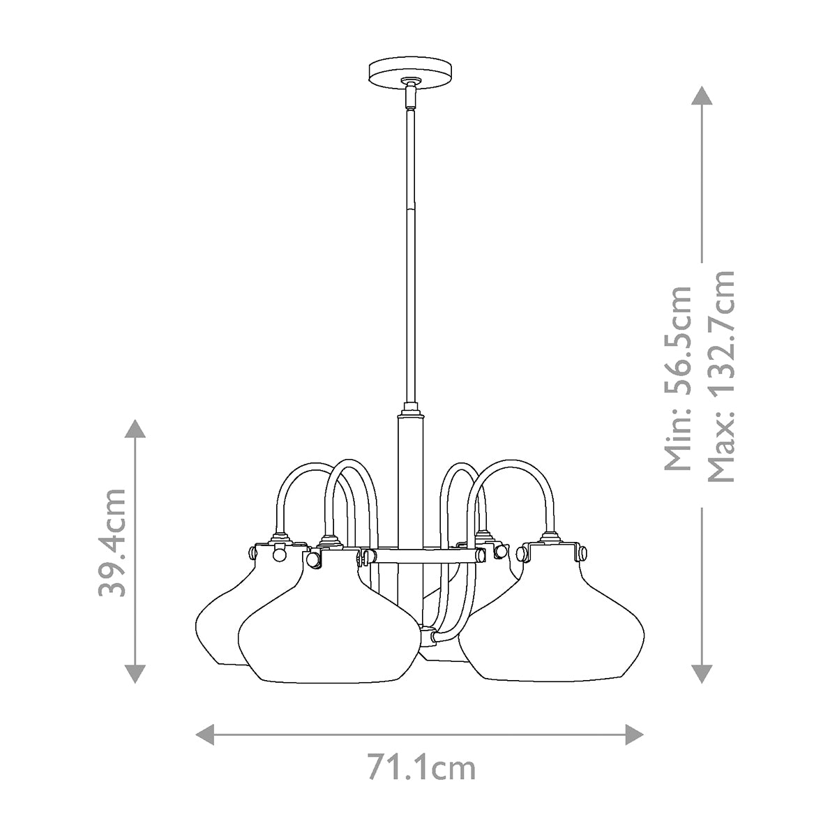 Hinkley Chandelier from the Congress range. Congress 4 Light Chandelier - Chrome Product Code = HK-CONGRESS4-C-CM