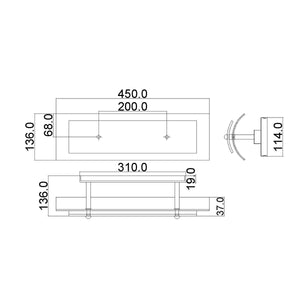 Hinkley Wall Light from the Duet range. Duet 2 Light Wall Light Product Code = HK-DUET2-BATH
