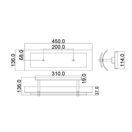 Hinkley Wall Light from the Duet range. Duet 2 Light Wall Light Product Code = HK-DUET2-BATH