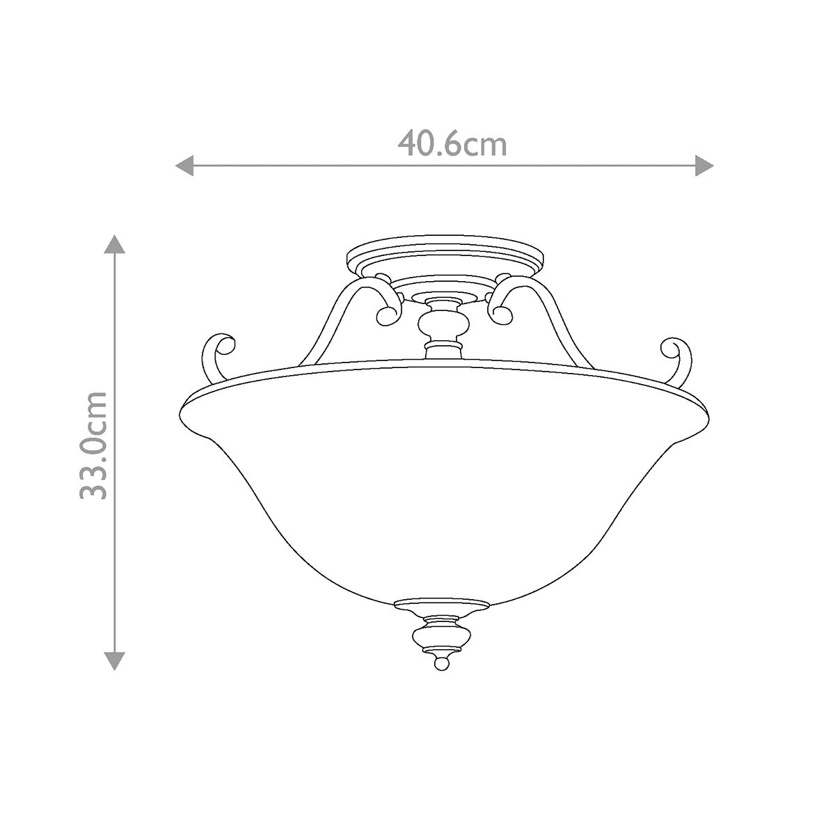 Hinkley Ceiling Semi-Flush from the Dunhill range. Dunhill 2 Light Semi-Flush – SKU HK-DUNHILL-SF