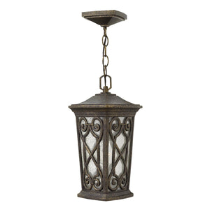Hinkley Outdoor Hanging from the Enzo range. Enzo 1 Light Small Chain Lantern Product Code = HK-ENZO8-S