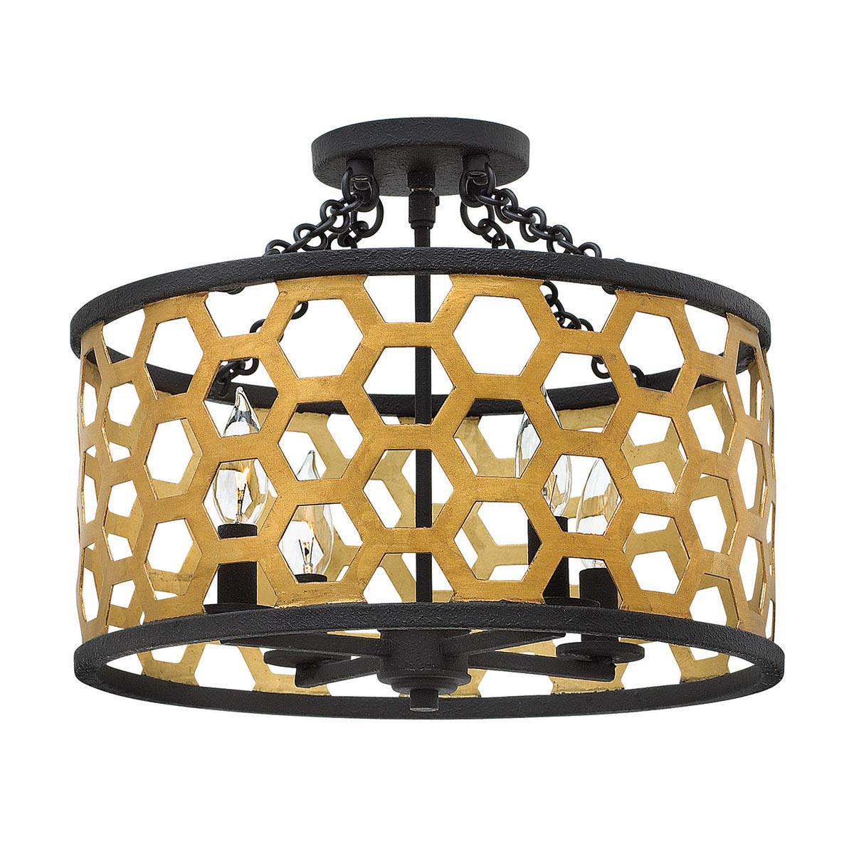 Hinkley Ceiling Semi-Flush from the Felix range. Felix 4 Light Semi-Flush Product Code = HK-FELIX-SF