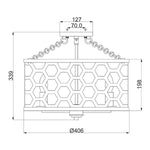 Hinkley Ceiling Semi-Flush from the Felix range. Felix 4 Light Semi-Flush Product Code = HK-FELIX-SF