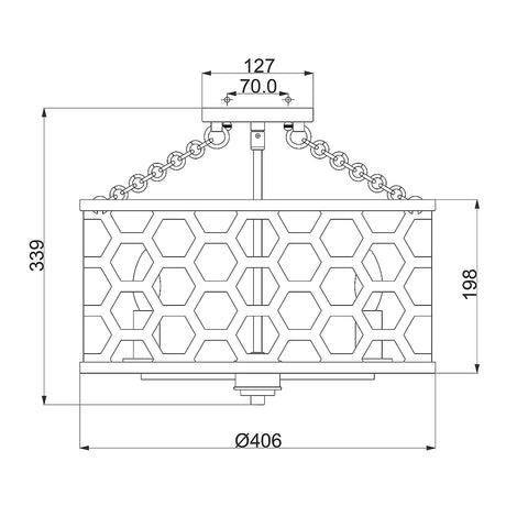Hinkley Ceiling Semi-Flush from the Felix range. Felix 4 Light Semi-Flush Product Code = HK-FELIX-SF
