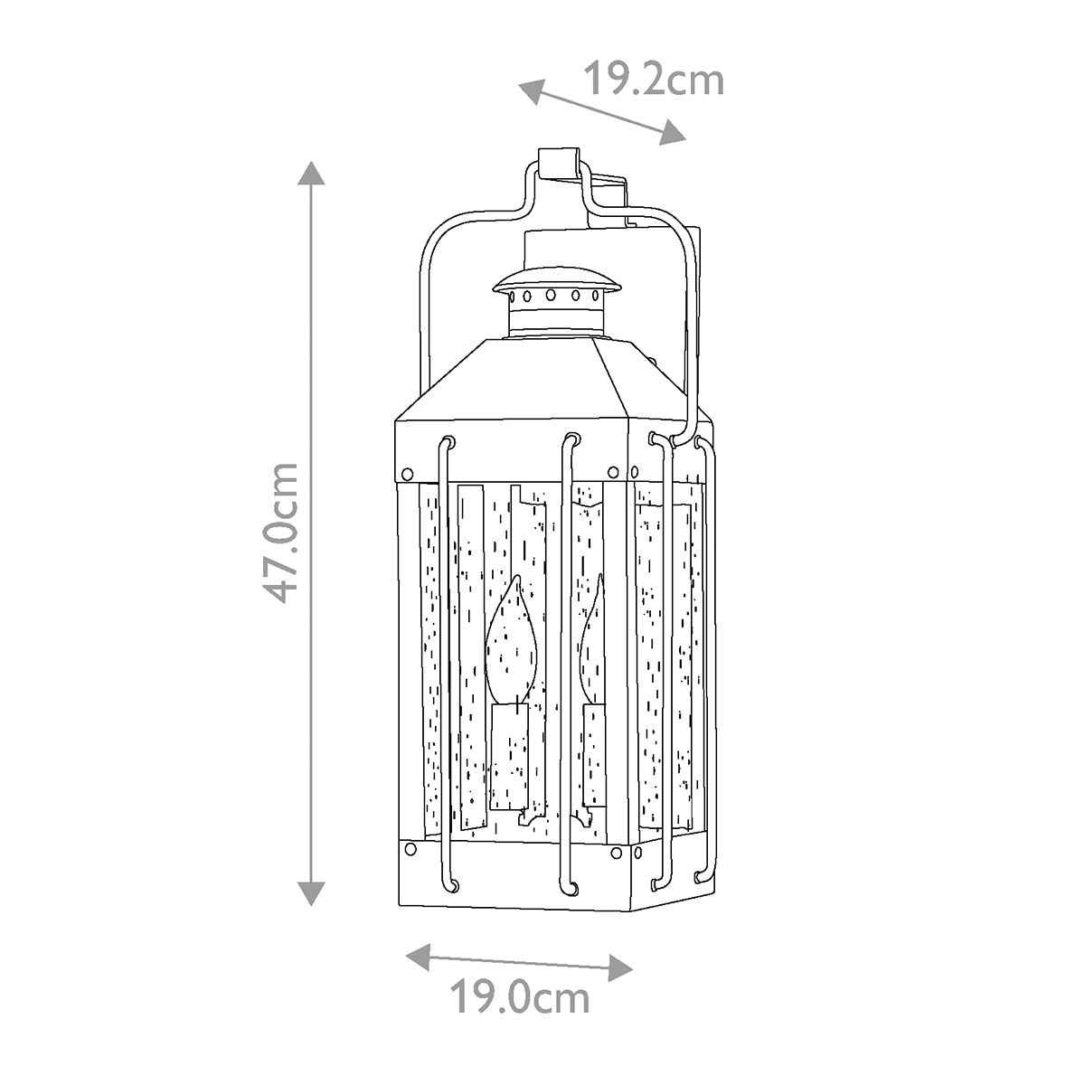 Hinkley Outdoor Wall Light from the Fitzgerald range. Fitzgerald 2 Light Medium Wall Lantern – SKU HK-FITZGERALD2-M