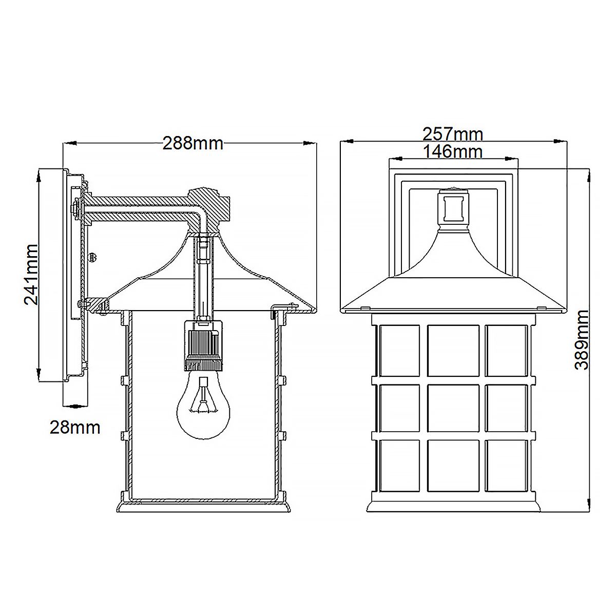 Hinkley Outdoor Wall Light from the Freeport range. Freeport 1-light Large Wall Lantern – SKU HK-FREEPORT2-L-TWH