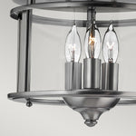 Hinkley Ceiling Flush from the Gentry range. Gentry 3 Light Flush Product Code = HK-GENTRY-F-PW