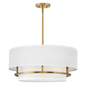 Hinkley Duo Mount Pendant/Semi-Flush from the Graham range. Graham 4 Light  Duo Mount  - Lacquered Brass Product Code = HK-GRAHAM-L-LCB