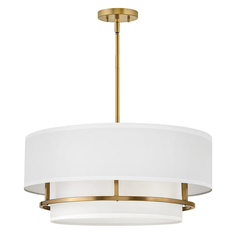 Hinkley Duo Mount Pendant/Semi-Flush from the Graham range. Graham 4 Light  Duo Mount  - Lacquered Brass Product Code = HK-GRAHAM-L-LCB