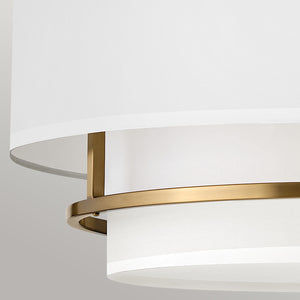 Hinkley Duo Mount Pendant/Semi-Flush from the Graham range. Graham 4 Light  Duo Mount  - Lacquered Brass Product Code = HK-GRAHAM-L-LCB