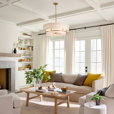 Hinkley Duo Mount Pendant/Semi-Flush from the Graham range. Graham 4 Light  Duo Mount  - Lacquered Brass Product Code = HK-GRAHAM-L-LCB