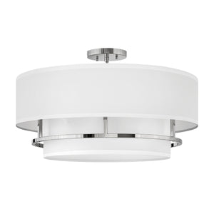 Hinkley Duo Mount Pendant/Semi-Flush from the Graham range. Graham 4 Light  Duo Mount  - Polished Nickel Product Code = HK-GRAHAM-L-PN