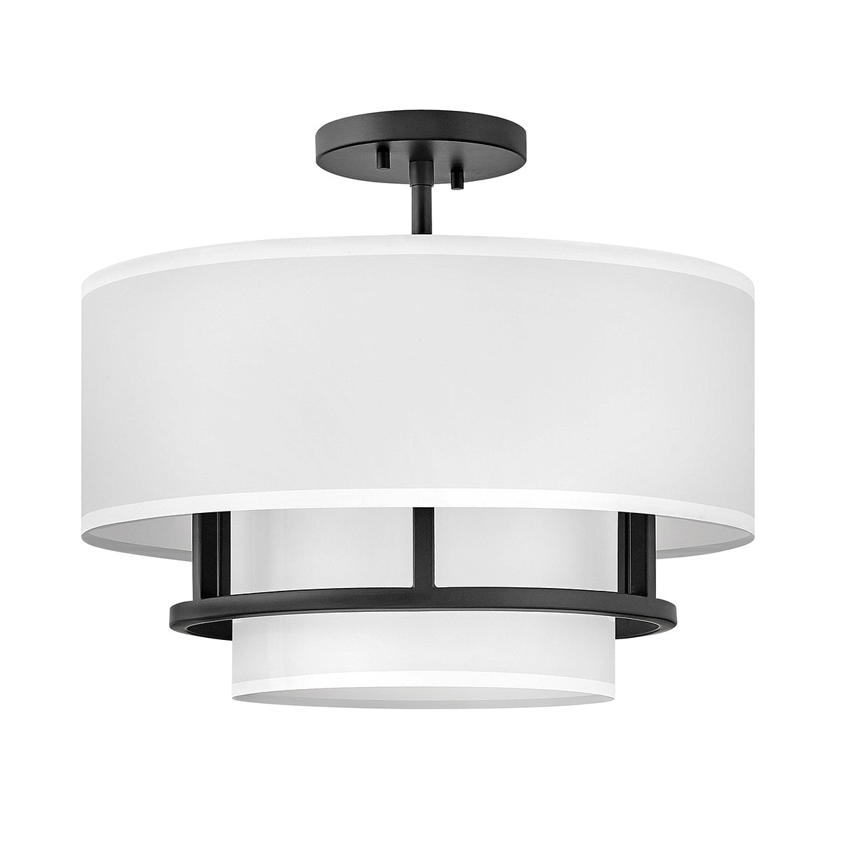 Hinkley Duo Mount Pendant/Semi-Flush from the Graham range. Graham 3 Light  Duo Mount  - Black Product Code = HK-GRAHAM-M-BK