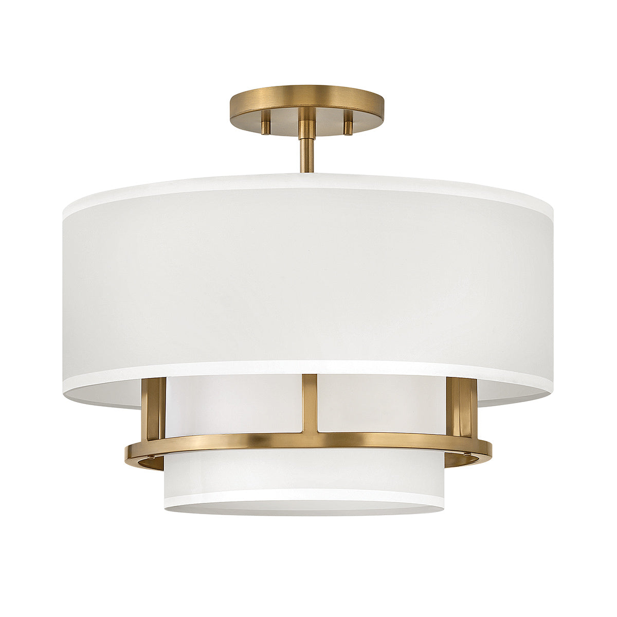 Hinkley Duo Mount Pendant/Semi-Flush from the Graham range. Graham 3 Light  Duo Mount  - Lacquered Brass Product Code = HK-GRAHAM-M-LCB