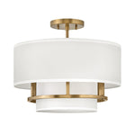 Hinkley Duo Mount Pendant/Semi-Flush from the Graham range. Graham 3 Light  Duo Mount  - Lacquered Brass Product Code = HK-GRAHAM-M-LCB