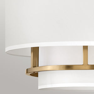 Hinkley Duo Mount Pendant/Semi-Flush from the Graham range. Graham 3 Light  Duo Mount  - Lacquered Brass Product Code = HK-GRAHAM-M-LCB