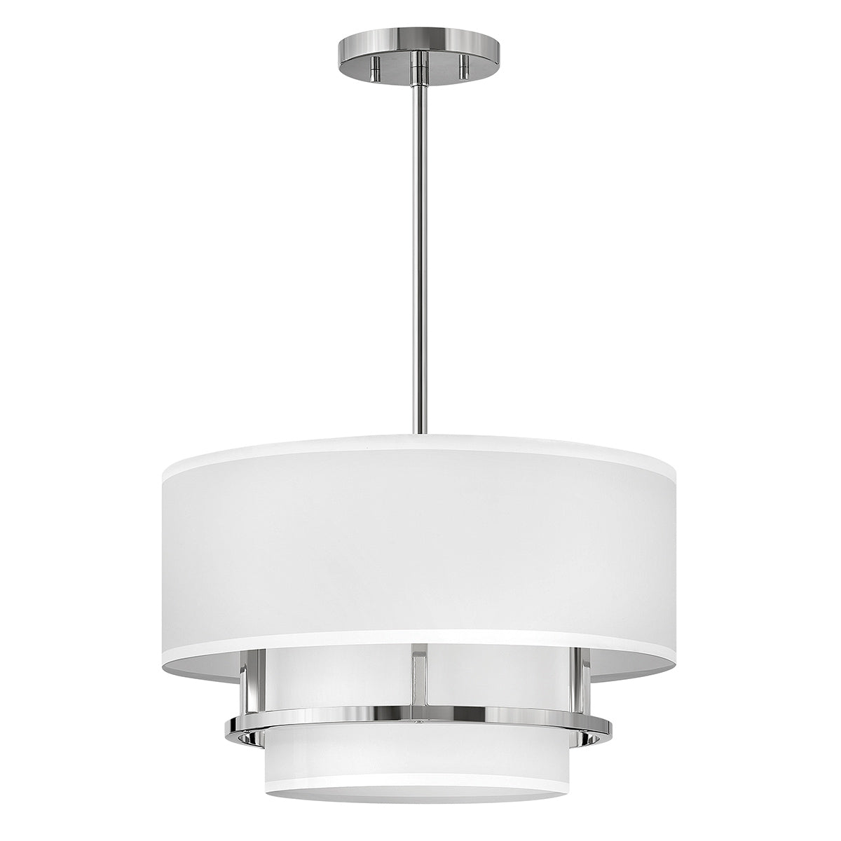 Hinkley Duo Mount Pendant/Semi-Flush from the Graham range. Graham 3 Light  Duo Mount  - Polished Nickel Product Code = HK-GRAHAM-M-PN