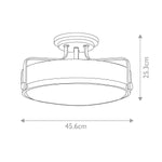 Hinkley Ceiling Semi-Flush from the Harper range. Harper 3 Light Medium Semi-Flush – SKU HK-HARPER-SFM-HB-CS