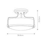 Hinkley Ceiling Semi-Flush from the Harper range. Harper 3 Light Medium Semi-Flush – SKU HK-HARPER-SFM-CM-CS