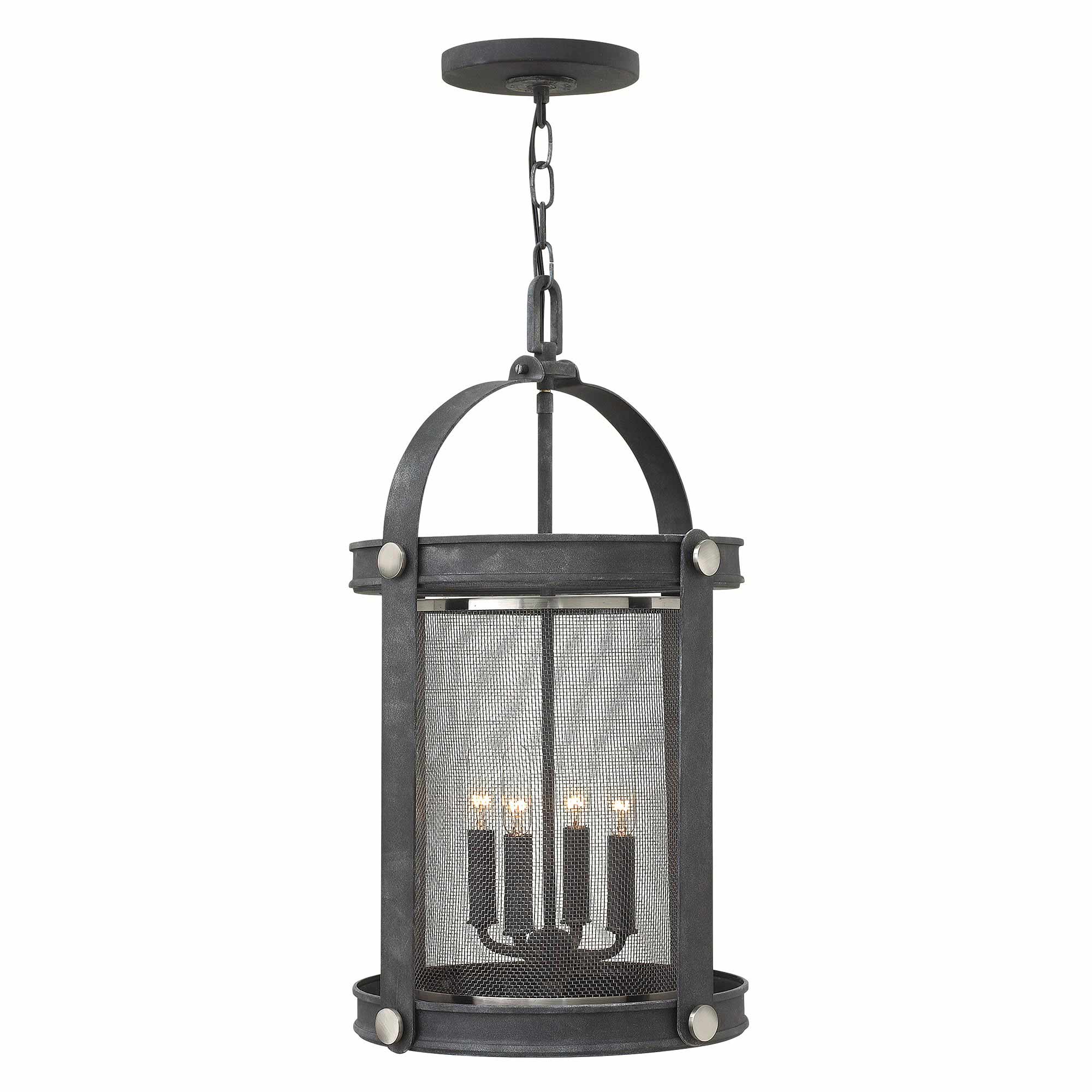 Hinkley Chandelier from the Holden range. Holden 4 Light Pendant Chandelier - Aged Zinc Product Code = HK-HOLDEN4-DZ