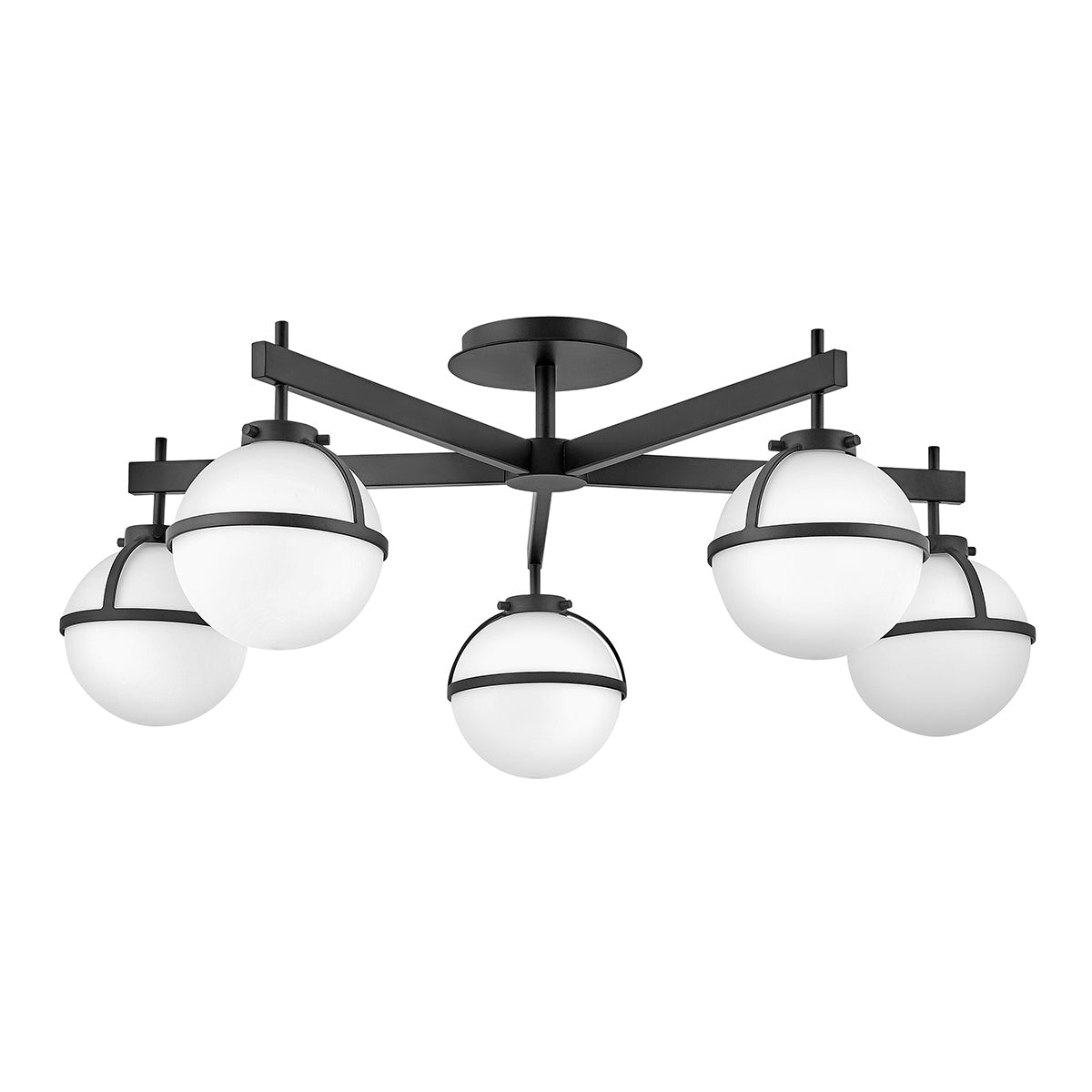 Hinkley Ceiling Semi-Flush from the Hollis range. Hollis 5 Light Semi-Flush Product Code = HK-HOLLIS-5-O-BK