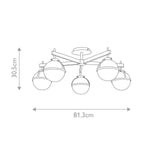 Hinkley Ceiling Semi-Flush from the Hollis range. Hollis 5 Light Semi-Flush – SKU HK-HOLLIS-5-O-BK