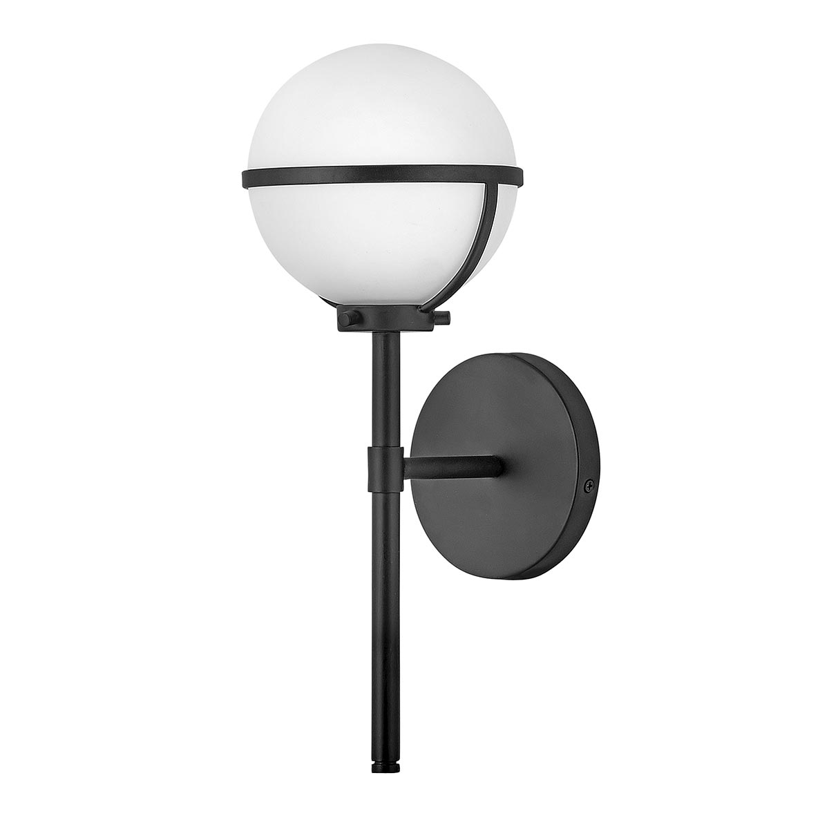 Hinkley Wall Light from the Hollis range. Hollis 1 Light Wall Light Product Code = HK-HOLLIS1-O-BK-BATH