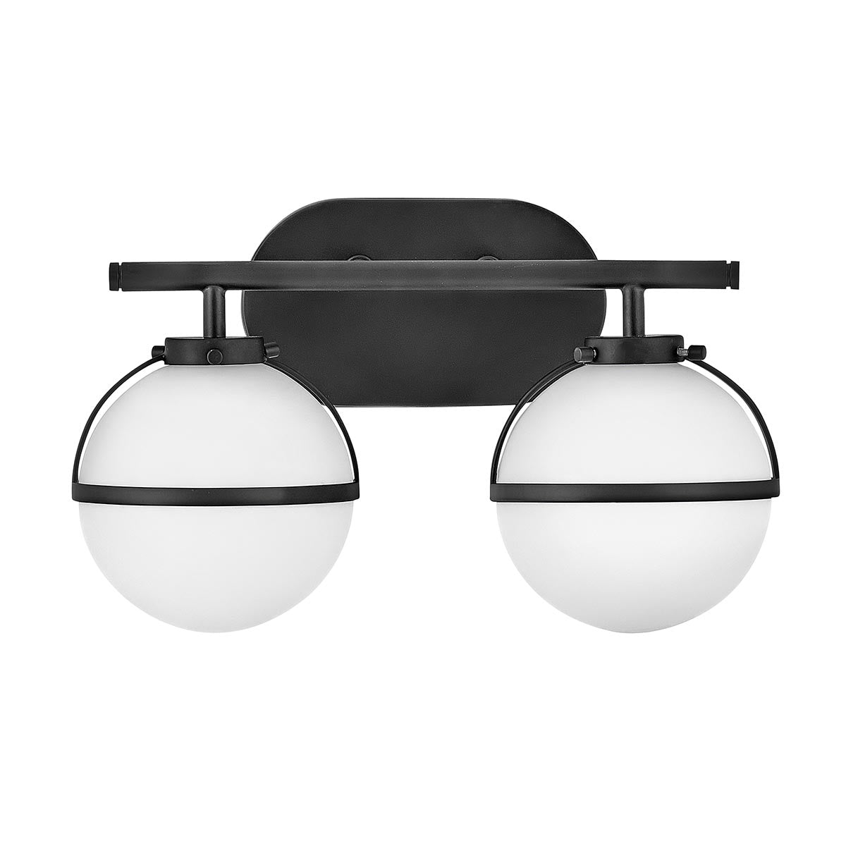 Hinkley Wall Light from the Hollis range. Hollis 2 Light Wall Light Product Code = HK-HOLLIS2-O-BK-BATH