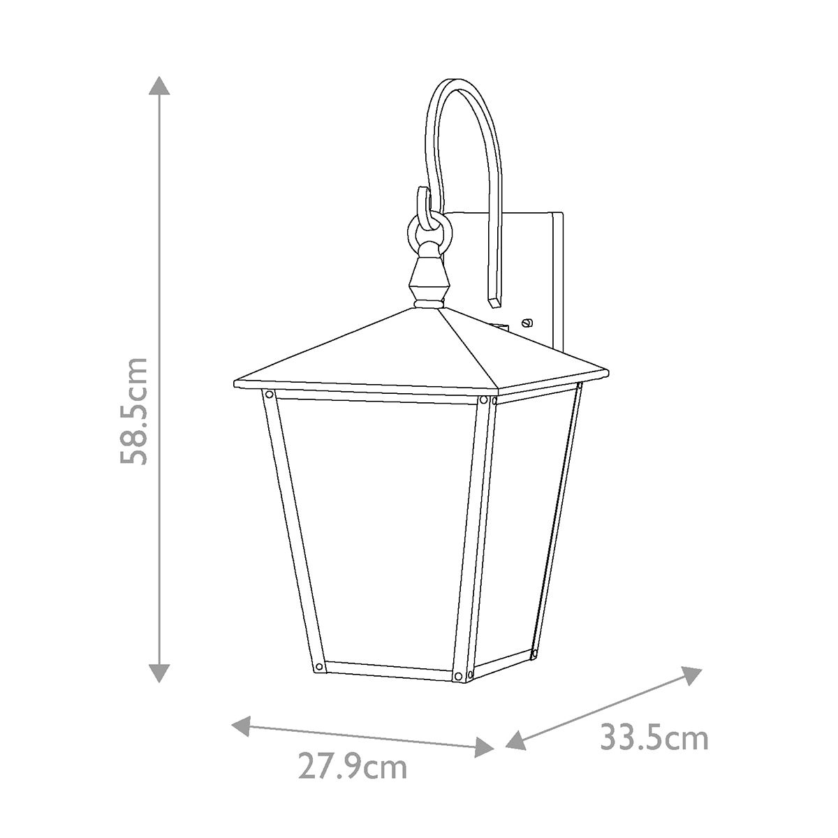 Hinkley Outdoor Wall Light from the Huntersfield range. Huntersfield 3 Light Large Wall Lantern – SKU HK-HUNTERSFIELD2-L-BK