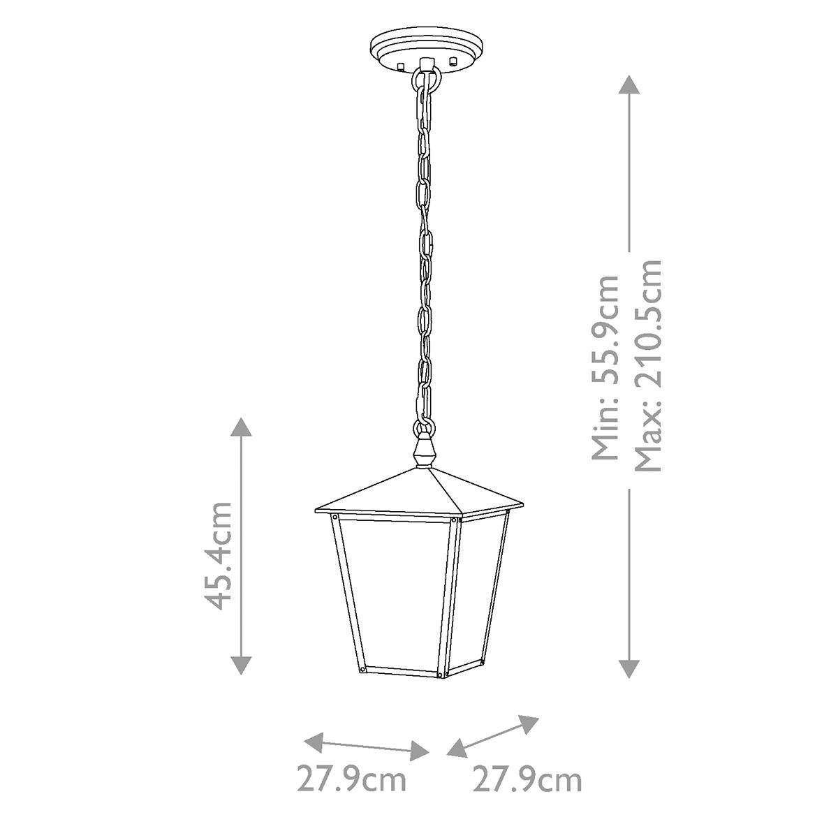 Hinkley Outdoor Hanging from the Huntersfield range. Huntersfield 3 Light Large Chain Lantern – SKU HK-HUNTERSFIELD8-L-BK