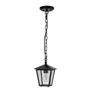 Hinkley  Outdoor Hanging from the Huntersfield range. Huntersfield 1 Light Small Chain Lantern Product Code = HK-HUNTERSFIELD8-S-BK