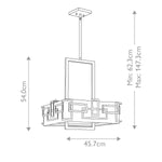 Hinkley Pendant from the Lanza range. Lanza 3 Light Pendant Product Code = HK-LANZA-P-L