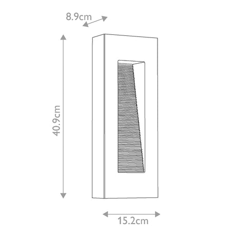 Hinkley Outdoor Wall Light from the Luna range. Luna Medium LED Wall Light - Titanium Product Code = HK-LUNA-M-TT