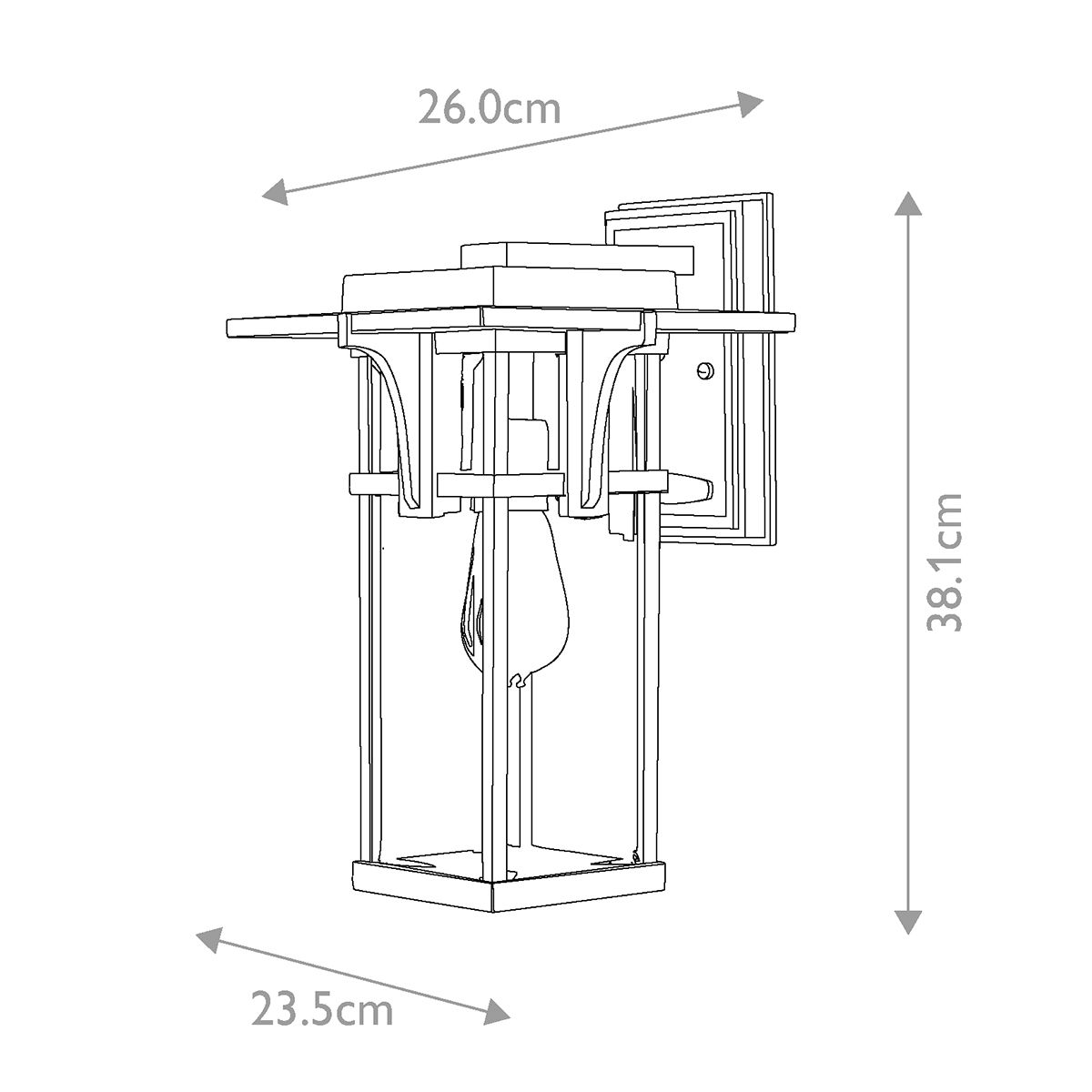 Hinkley Outdoor Wall Light from the Manhattan range. Manhattan 1 Light Medium Wall Lantern – SKU HK-MANHATTAN2-M