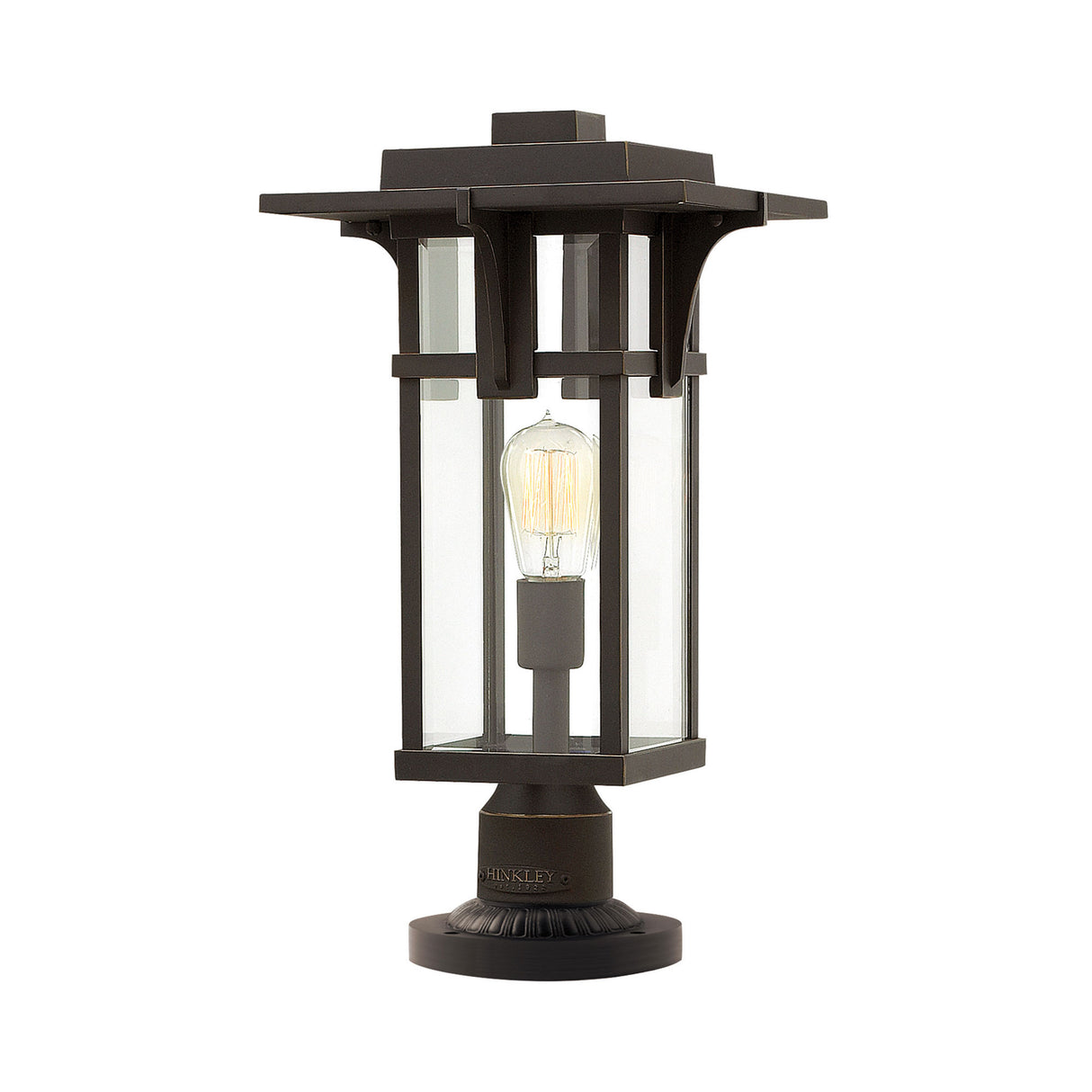 Hinkley Pedestal Lantern from the Manhattan range. Manhattan 1 Light Pedestal Product Code = HK-MANHATTAN3-M