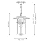 Hinkley Outdoor Hanging from the Manhattan range. Manhattan 1 Light Chain Lantern – SKU HK-MANHATTAN8-S