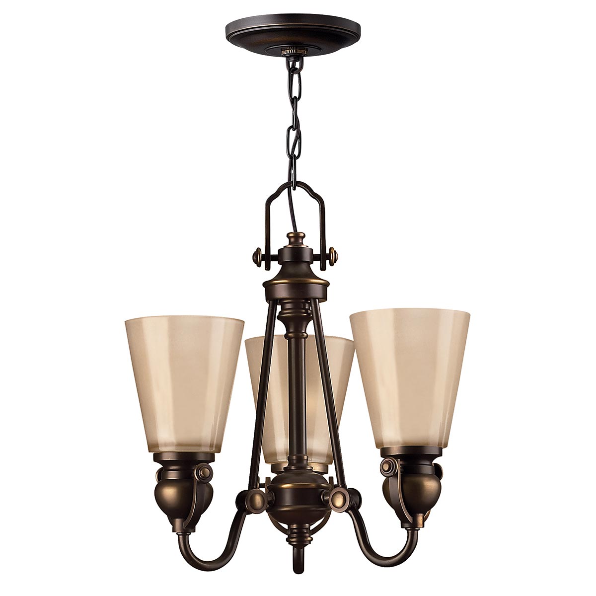 Hinkley Chandelier from the Mayflower range. Mayflower 3 Light Chandelier Product Code = HK-MAYFLOWER3