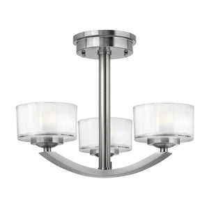 Hinkley Ceiling Semi-Flush from the Meridian range. Meridian 3 Light Semi-Flush Product Code = HK-MERIDIAN-SF