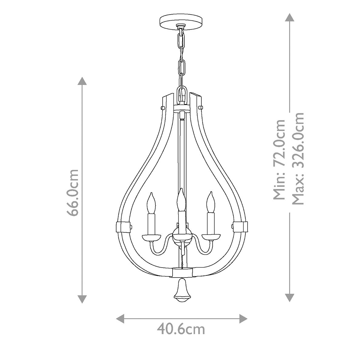 Hinkley Middlefield 3 Light Chandelier – SKU HK-MIDDLEFIELD3