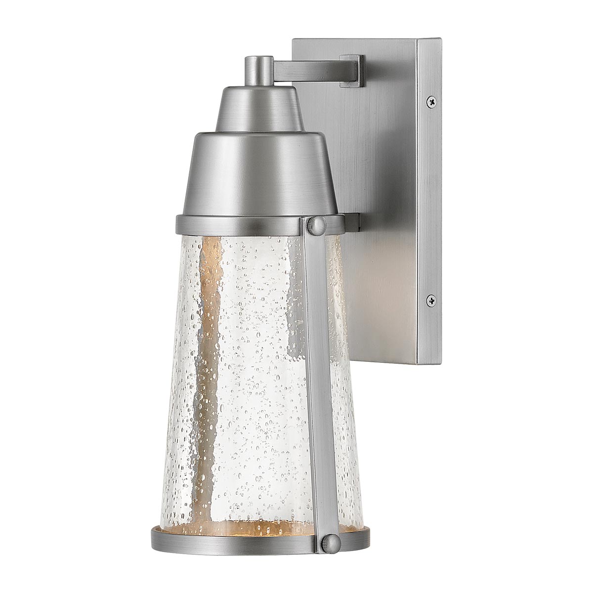 Hinkley Outdoor Wall Light from the Miles range. Miles 1 Light Wall Lantern Product Code = HK-MILES-SI