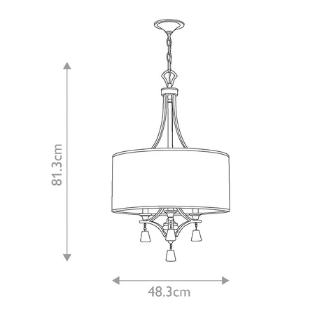 Hinkley Chandelier from the Mime range. Mime 3 Light Pendant Chandelier Product Code = HK-MIME-3P