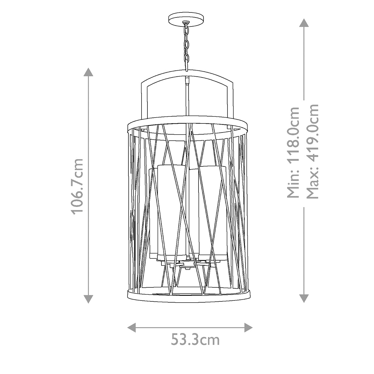 Hinkley Chandelier from the Nest range. Nest 4 Light Pendant Chandelier Product Code = HK-NEST-P-C-SL