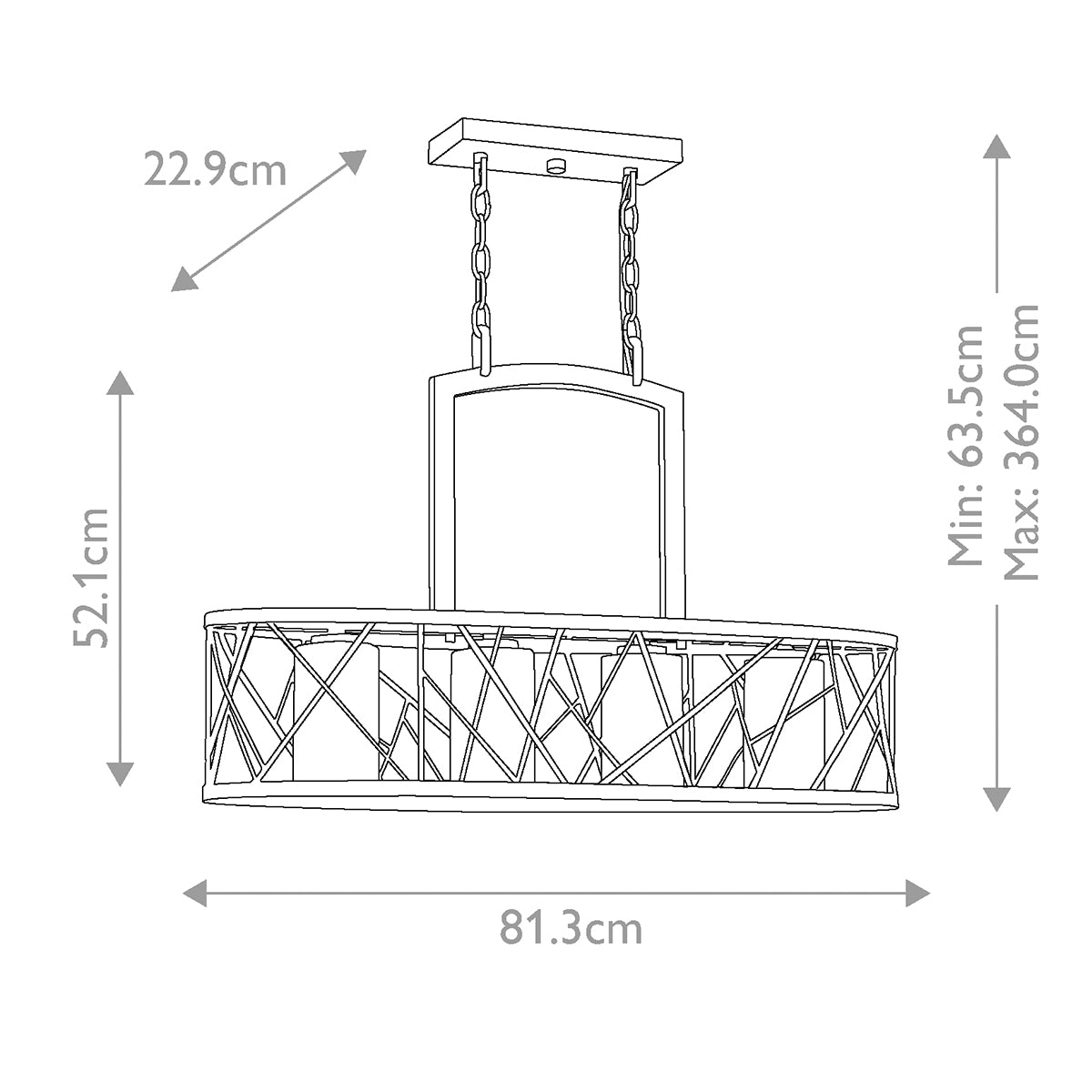 Hinkley Chandelier from the Nest range. Nest 4 Light Island Chandelier Product Code = HK-NEST4-ISLE-SL