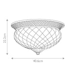 Hinkley Ceiling Flush from the Plantation range. Plantation 3 Light Large Flush – SKU HK-PLANT-F-L-PL