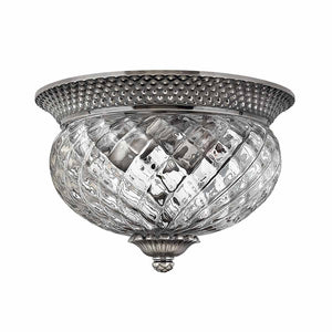 Hinkley Ceiling Flush from the Plantation range. Plantation 2 Light Small Flush Product Code = HK-PLANT-F-S-PL
