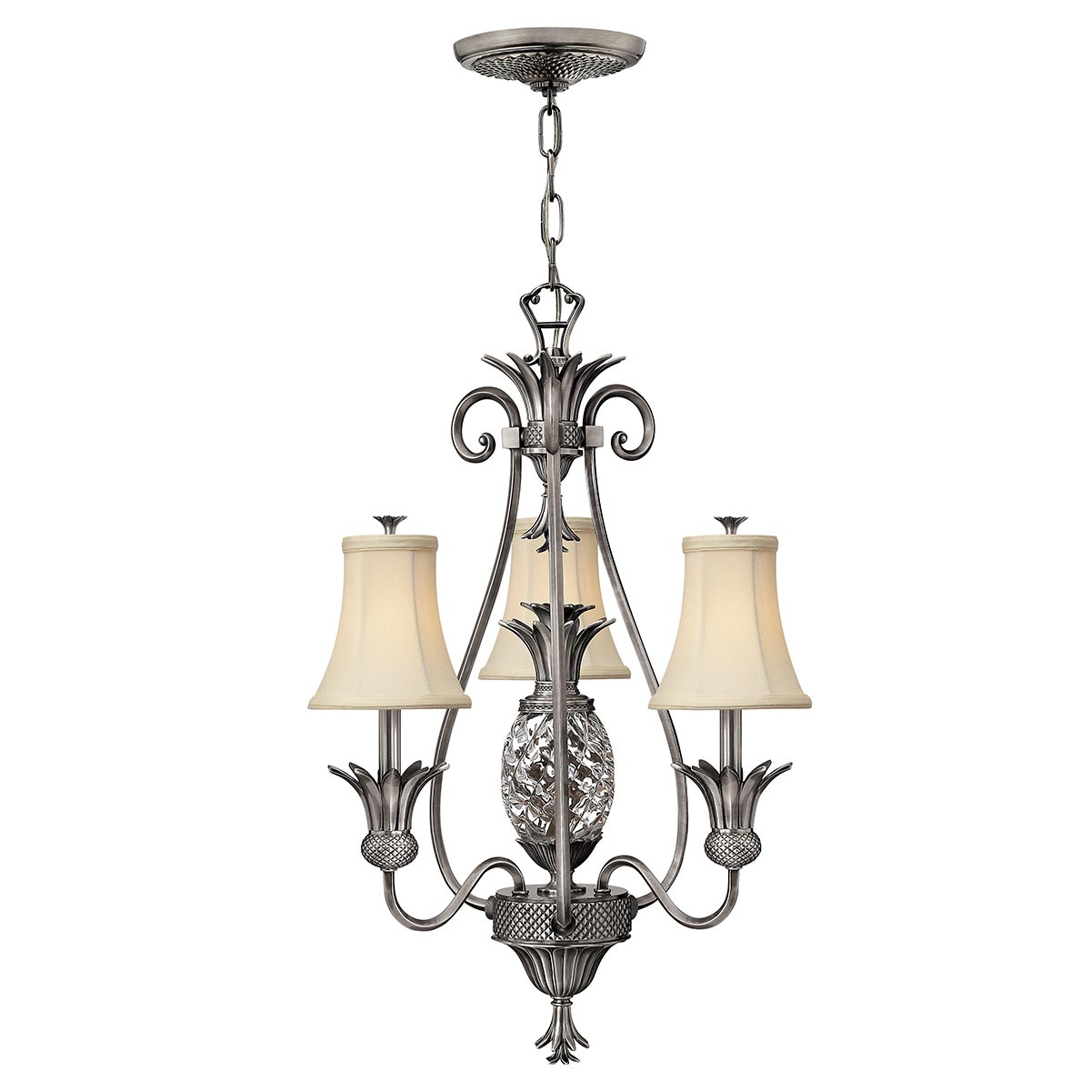 Hinkley Chandelier from the Plantation range. Plantation 3 Light Chandelier Product Code = HK-PLANT3-PL