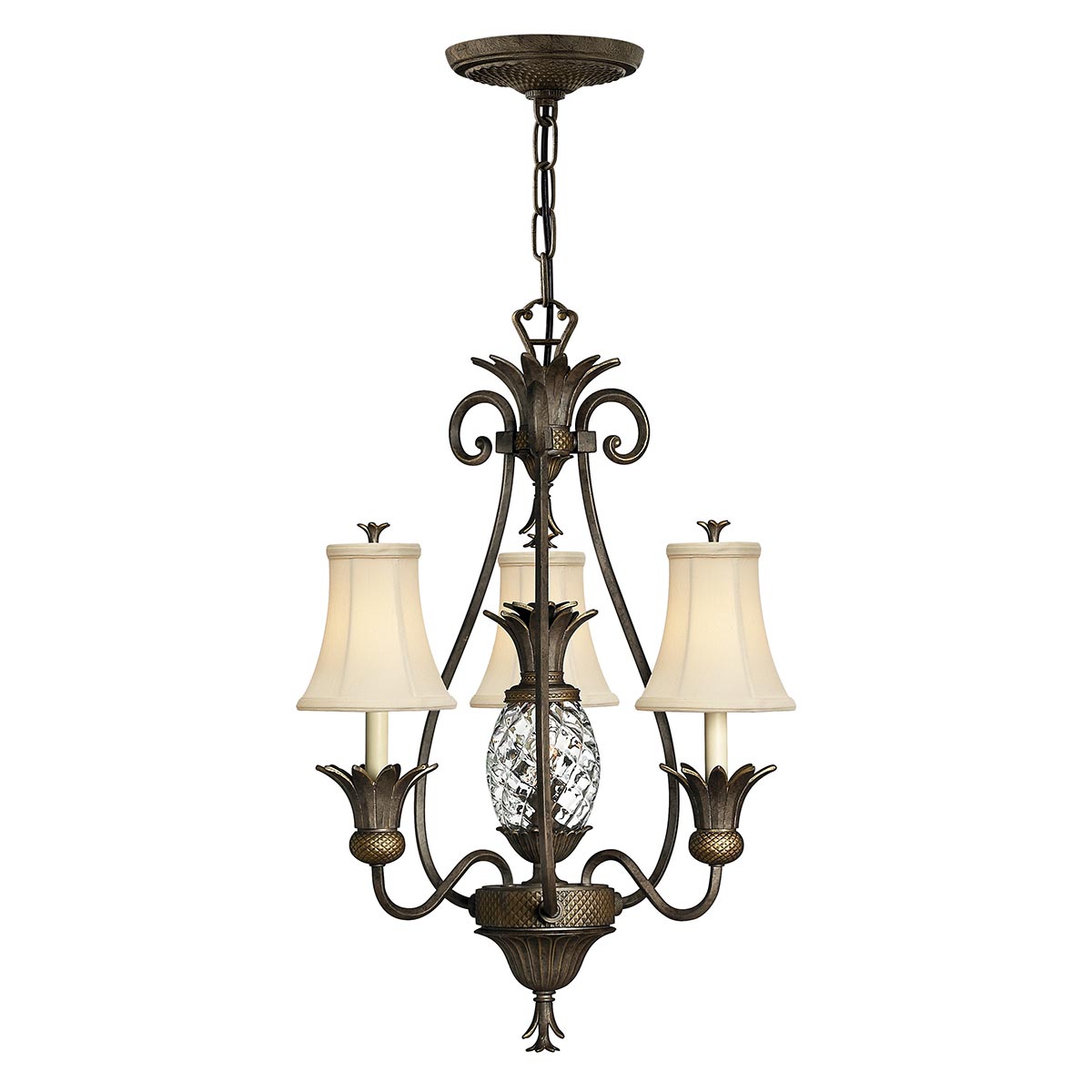 Hinkley Chandelier from the Plantation range. Plantation 3 Light Chandelier Product Code = HK-PLANT3-PZ