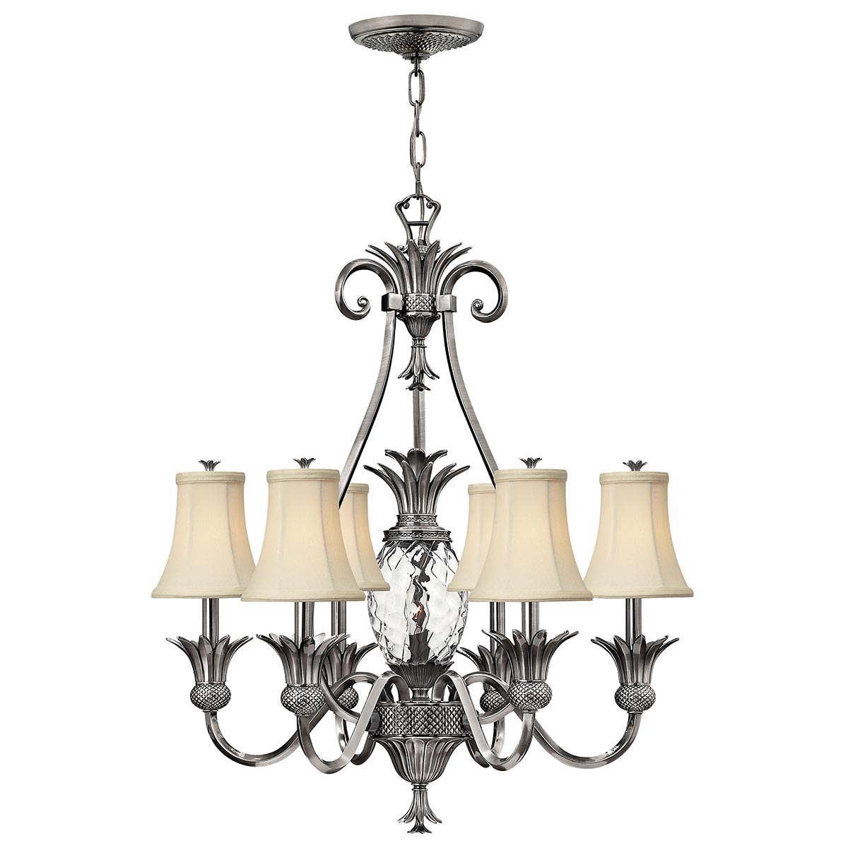 Hinkley Chandelier from the Plantation range. Plantation 7 Light Chandelier Product Code = HK-PLANT7-PL