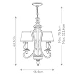 Hinkley Chandelier from the Plymouth range. Plymouth 3 Light Chandelier – SKU HK-PLYMOUTH3